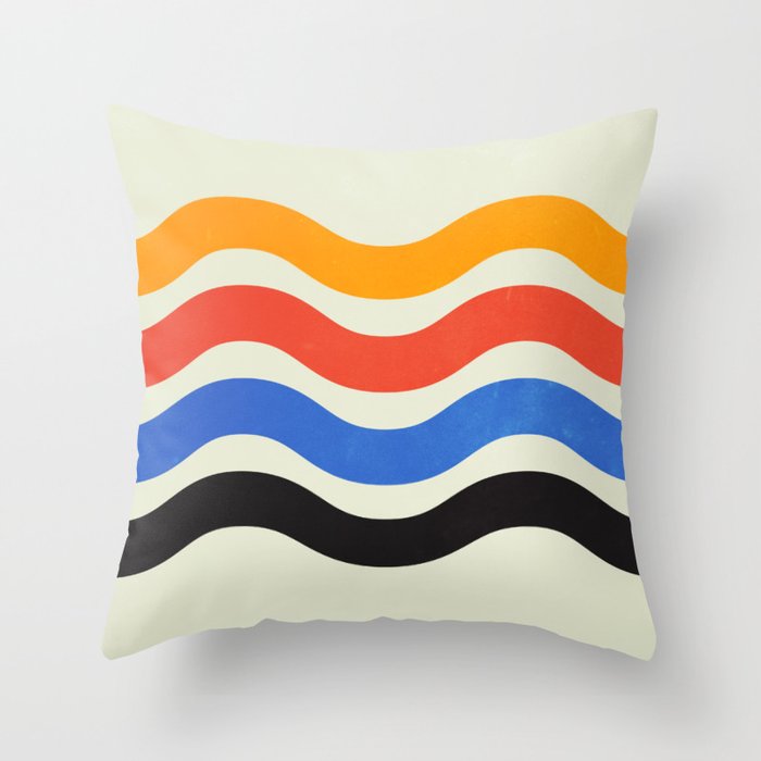 Bauhaus Waves Throw Pillow Gallery Image 1