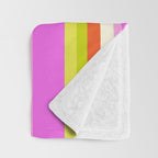 Classic Stripes XVIII - Y2K Pink and Green Throw Blanket Gallery Image 3
