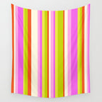 Classic Stripes XVIII - Y2K Pink and Green Wall Tapestry Gallery Image 4