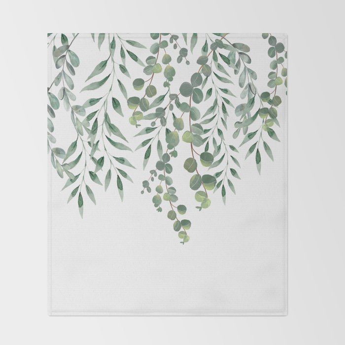Eucalyptus Leaves  Throw Blanket Gallery Image 2