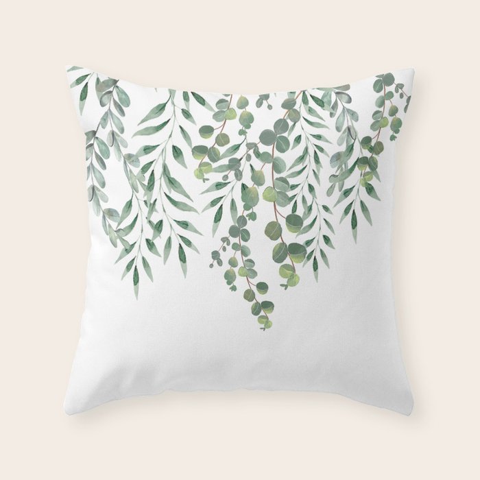 Eucalyptus Leaves  Throw Pillow Gallery Image 6