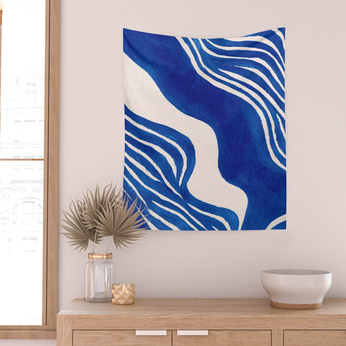 Indigo Flow Wall Tapestry Gallery Image 2