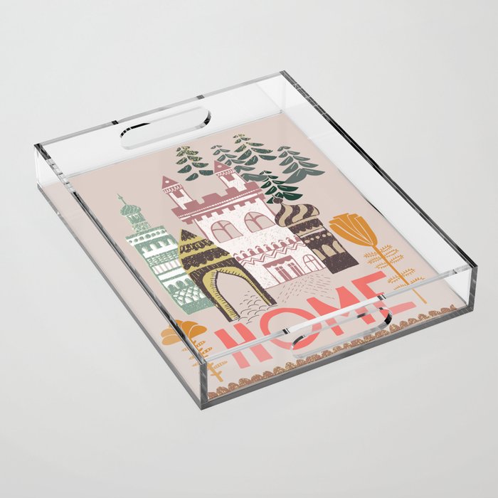Block print Home Acrylic Tray Gallery Image 1