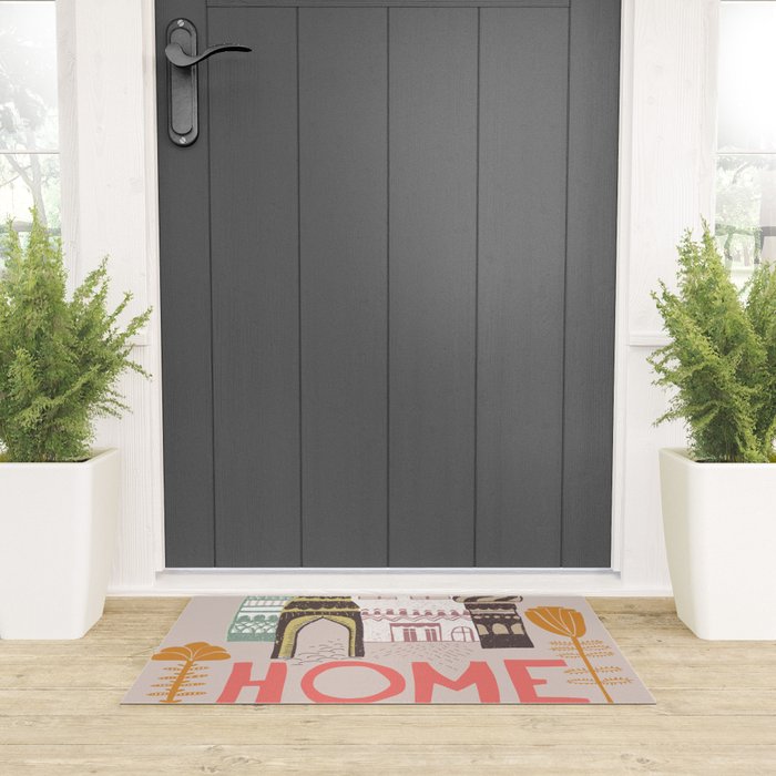 Block print Home Welcome Mat Gallery Image 3