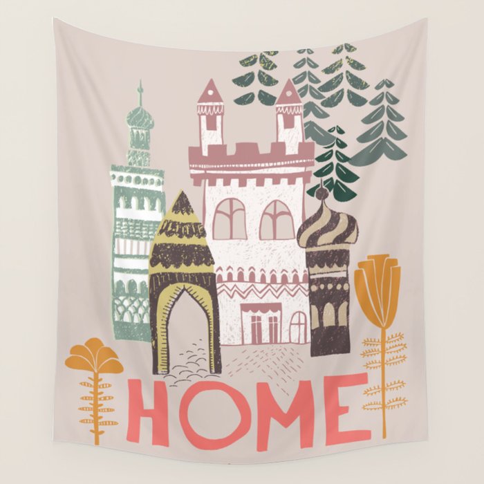 Block print Home Wall Tapestry Gallery Image 4