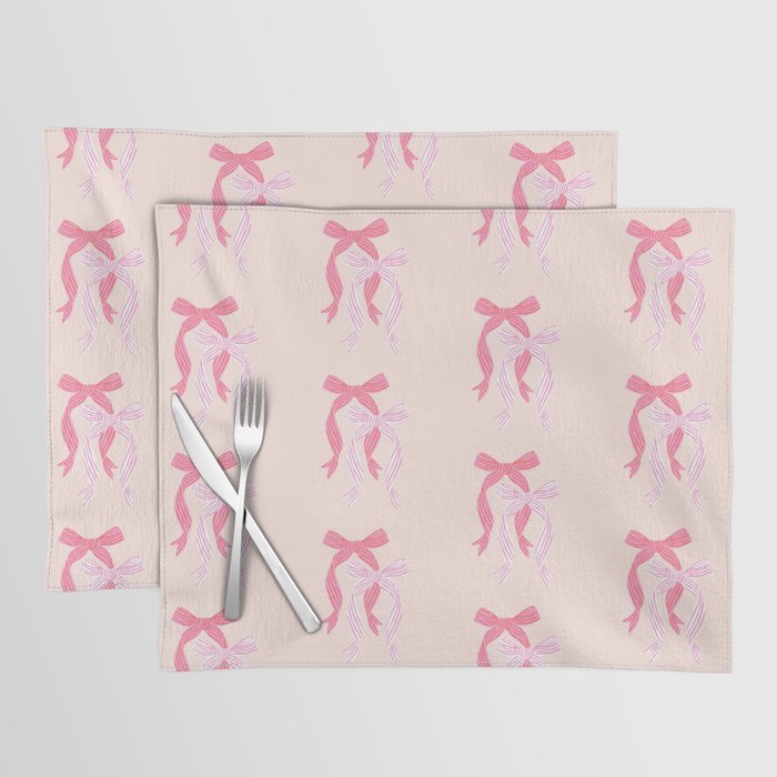 Striped Bows in Pinks Placemat Gallery Image 1