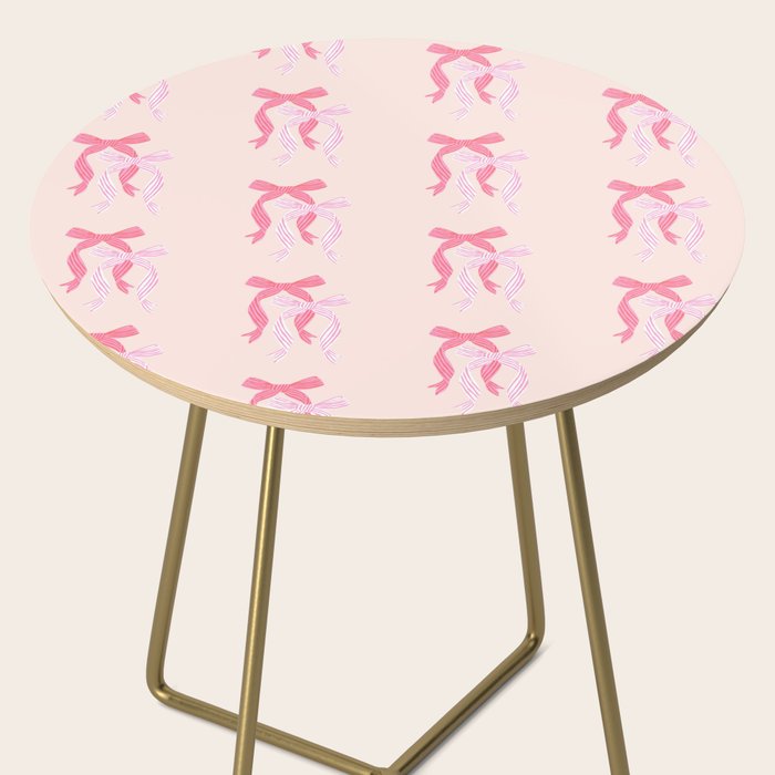 Striped Bows in Pinks Side Table Gallery Image 2