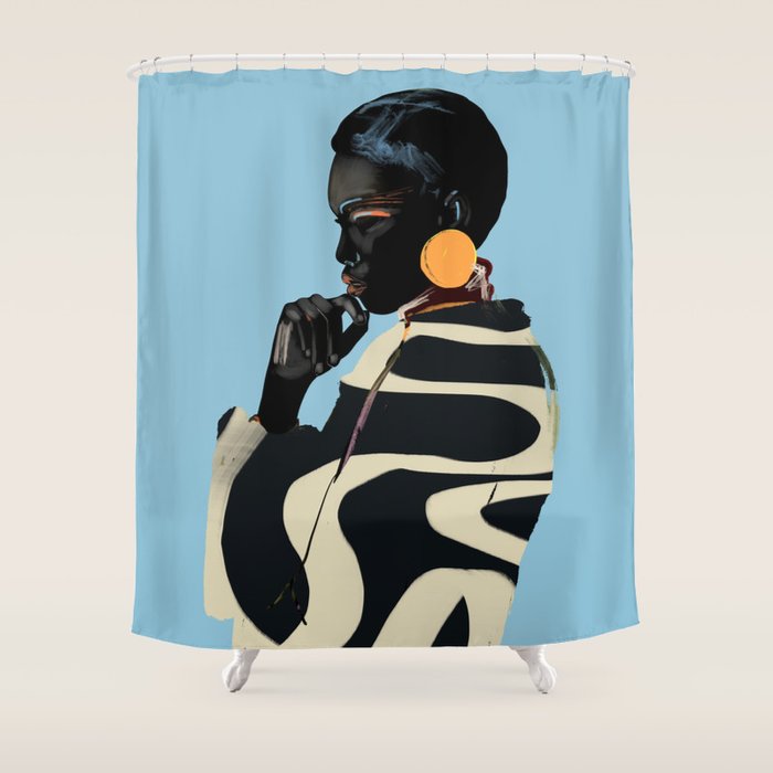 Girl Portrait 33 Shower Curtain Gallery Image 1