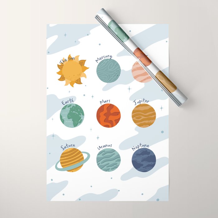 Planets of The Solar System Wrapping Paper Gallery Image 1