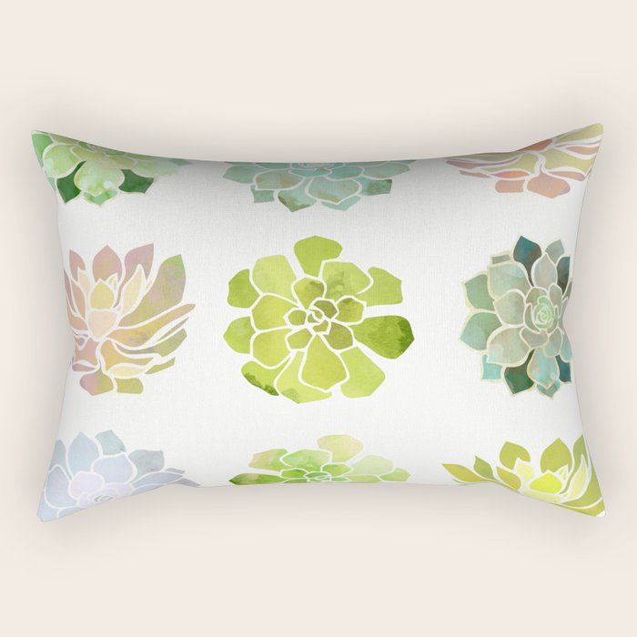Spring Succulents Rectangular Pillow Gallery Image 2