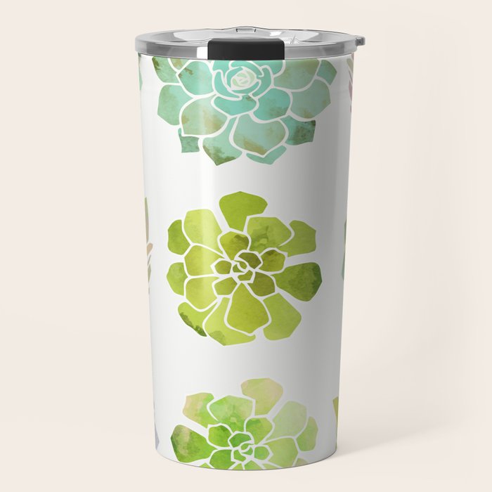 Spring Succulents Travel Mug Gallery Image 1