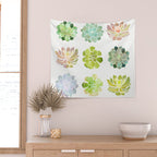Spring Succulents Wall Tapestry Gallery Image 2