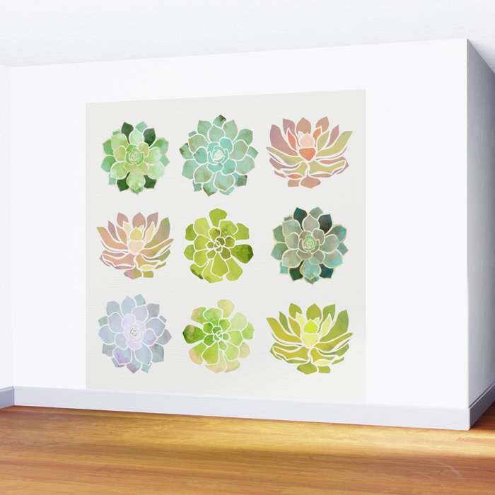 Spring Succulents Wall Mural Gallery Image 2