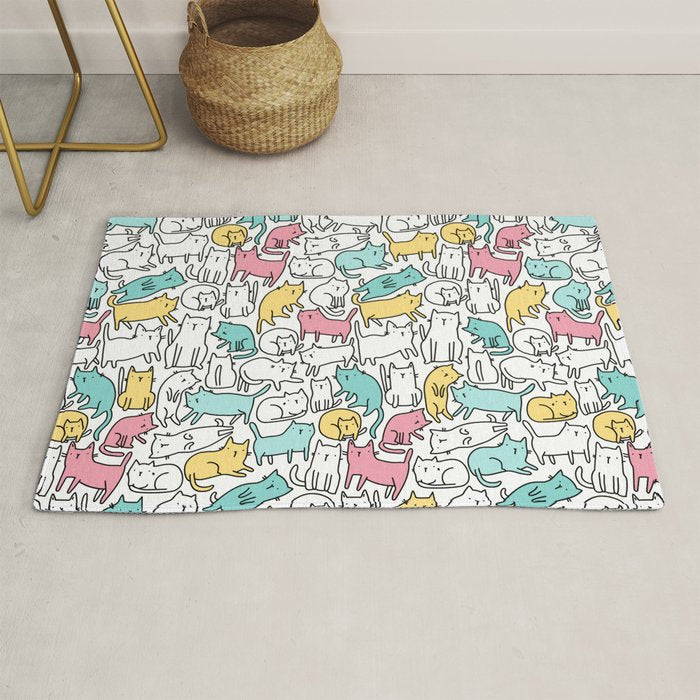 Cute kitties Cats pattern Rug Gallery Image 1