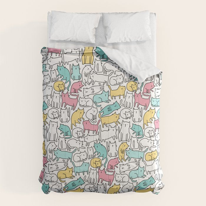 Cute kitties Cats pattern Comforter Gallery Image 1