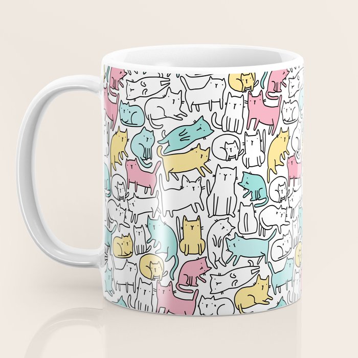 Cute kitties Cats pattern Coffee Mug Gallery Image 3