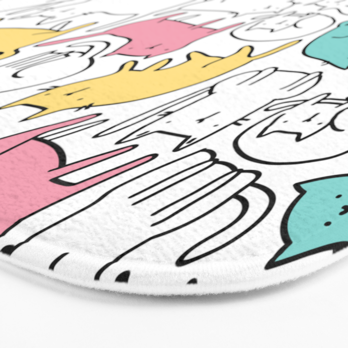 Cute kitties Cats pattern Bath Mat Gallery Image 3
