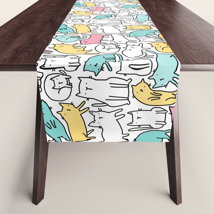 Cute kitties Cats pattern Table Runner Gallery Image 1