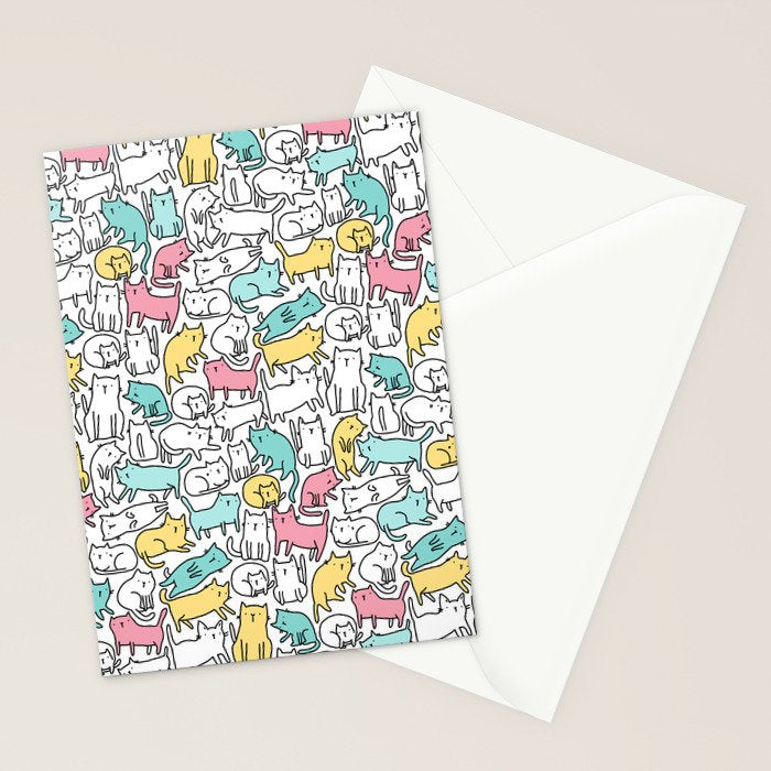 Cute kitties Cats pattern Stationery Card Gallery Image 2