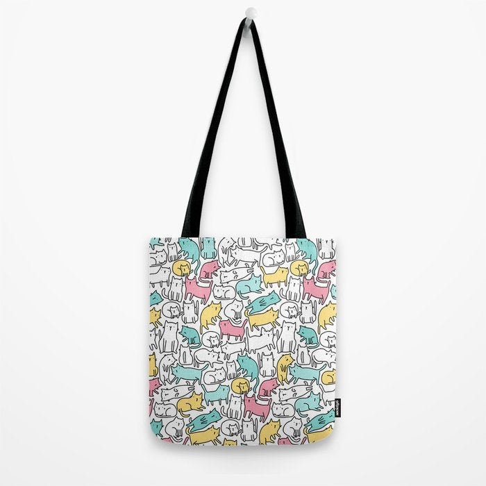 Cute kitties Cats pattern Tote Bag Gallery Image 2