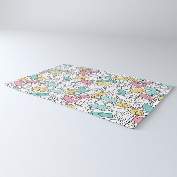 Cute kitties Cats pattern Rug Gallery Image 3