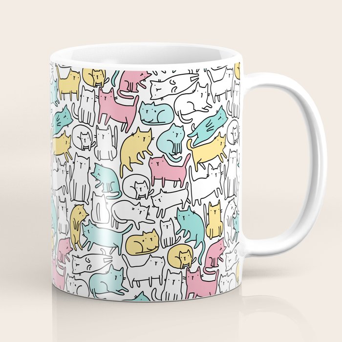 Cute kitties Cats pattern Coffee Mug Gallery Image 1