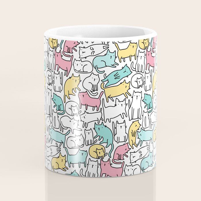 Cute kitties Cats pattern Coffee Mug Gallery Image 4