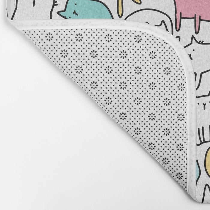 Cute kitties Cats pattern Bath Mat Gallery Image 2