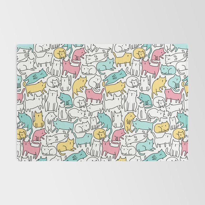 Cute kitties Cats pattern Rug Gallery Image 2