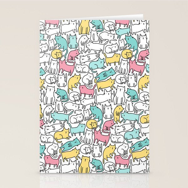 Cute kitties Cats pattern Stationery Card Gallery Image 2