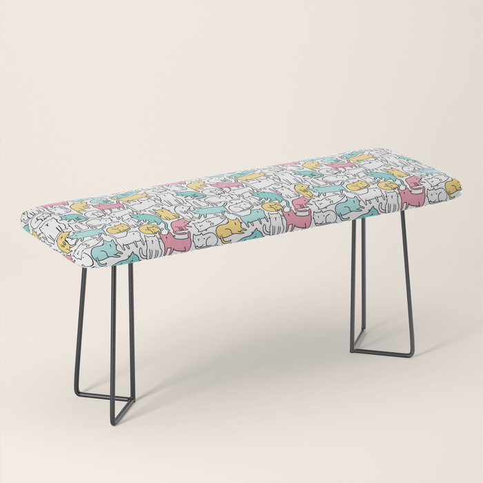 Cute kitties Cats pattern Bench Gallery Image 1