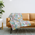 Cute kitties Cats pattern Throw Blanket Gallery Image 1