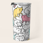 Cute kitties Cats pattern Travel Mug Gallery Image 3