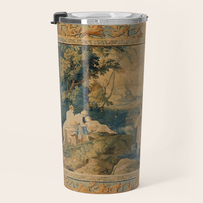 Antique 17th Century Mythological 'Diana and Her Nymphs' Tapestry Travel Mug Gallery Image 3
