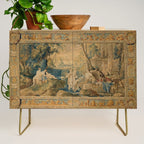 Antique 17th Century Mythological 'Diana and Her Nymphs' Tapestry Credenza Gallery Image 1