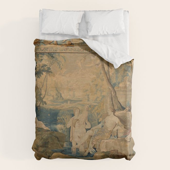 Antique 17th Century Mythological 'Diana and Her Nymphs' Tapestry Duvet Cover Gallery Image 6