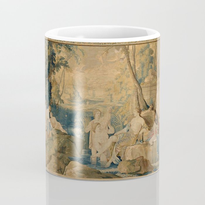 Antique 17th Century Mythological 'Diana and Her Nymphs' Tapestry Coffee Mug Gallery Image 4