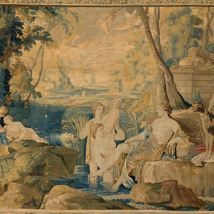 Antique 17th Century Mythological 'Diana and Her Nymphs' Tapestry Coffee Mug Gallery Image 2