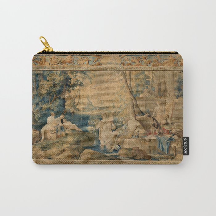 Antique 17th Century Mythological 'Diana and Her Nymphs' Tapestry Carry All Pouch Gallery Image 1