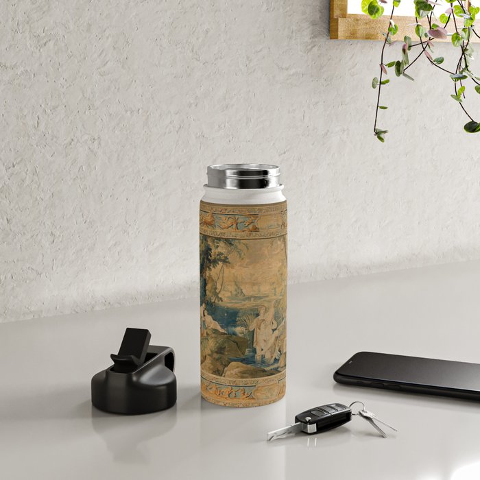 Antique 17th Century Mythological 'Diana and Her Nymphs' Tapestry Water Bottle Gallery Image 4