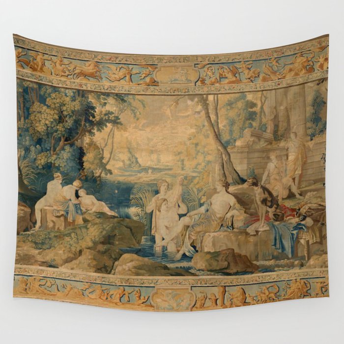 Antique 17th Century Mythological 'Diana and Her Nymphs' Tapestry Wall Tapestry Gallery Image 4