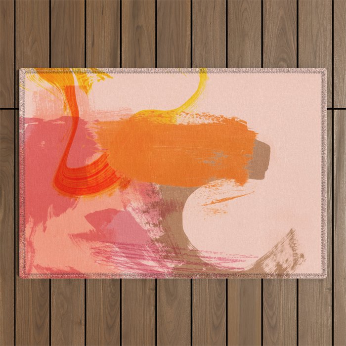 brush strokes abstract 6 Outdoor Rug Gallery Image 1