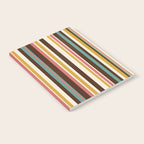 Retro Midcentury Modern Vertical Stripe Pattern Teal Brown Coral Gold Beige Notebook Gallery Image 2