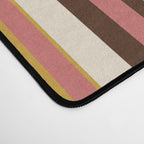 Retro Midcentury Modern Vertical Stripe Pattern Teal Brown Coral Gold Beige Desk Mat Gallery Image 4