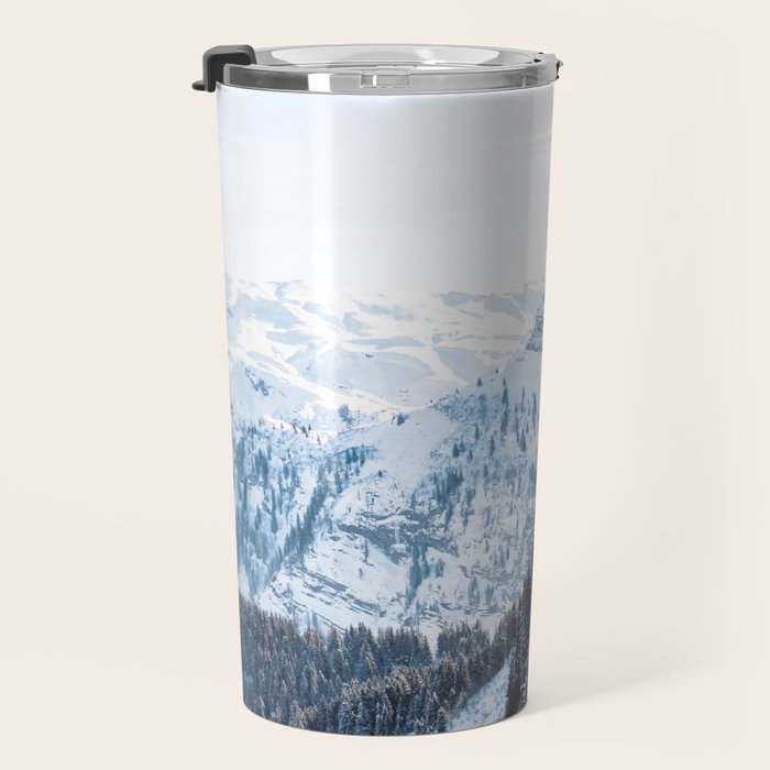 Snowy Mountain Landscape Travel Mug Gallery Image 3