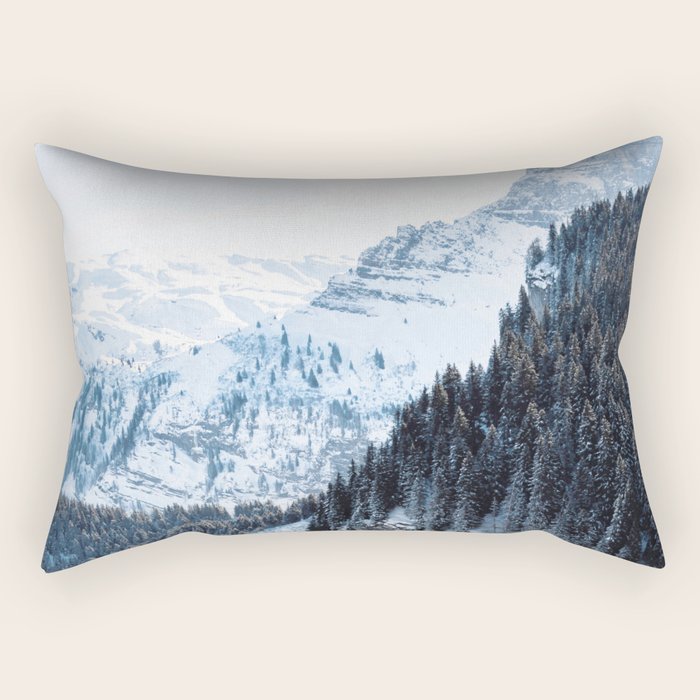 Snowy Mountain Landscape Rectangular Pillow Gallery Image 1