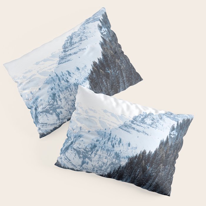 Snowy Mountain Landscape Pillow Sham Gallery Image 3