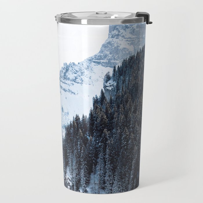 Snowy Mountain Landscape Travel Mug Gallery Image 2