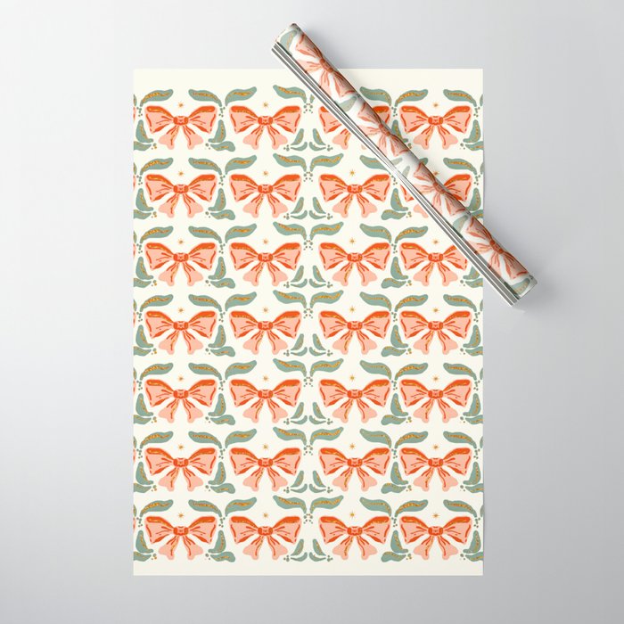 Charming Vintage Bow Pattern A Classic Design for Stylish Creations Wrapping Paper Gallery Image 1
