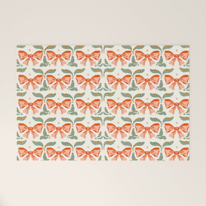 Charming Vintage Bow Pattern A Classic Design for Stylish Creations Welcome Mat Gallery Image 1